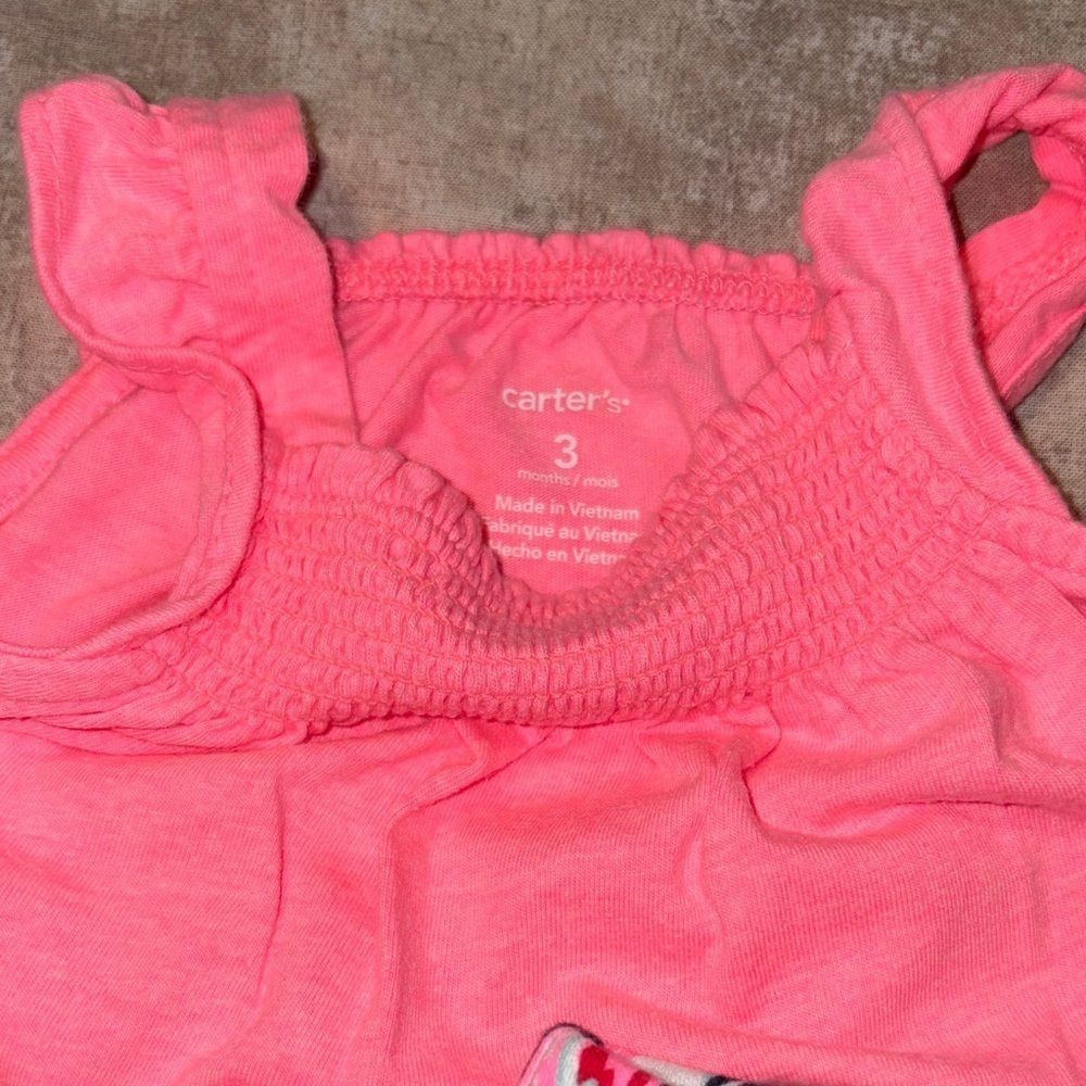 Carter’s Floral Print Kids Bottoms with Pink Top - Picture 2 of 2